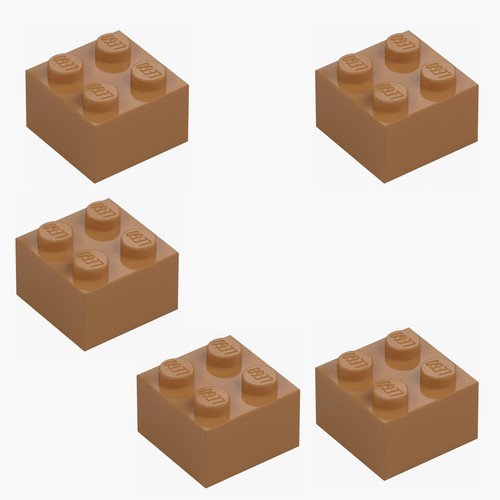 5 New LEGO Medium Nougat 2x2 Brick 3003 building block city bricks brown tan - Picture 2 of 6