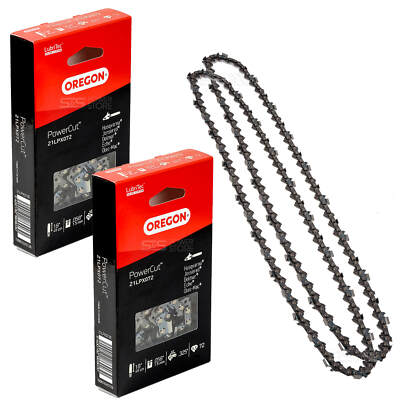 2 Stück Sägekette .325'' Oregon 21LPX072E Vollmeißel PowerCut 1,5mm 72TG 18'' 45cm