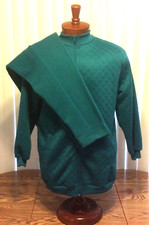 VTG Day In Day Out Sears Womens Bomber Jacket Tracksuit Green Polyester Quilted