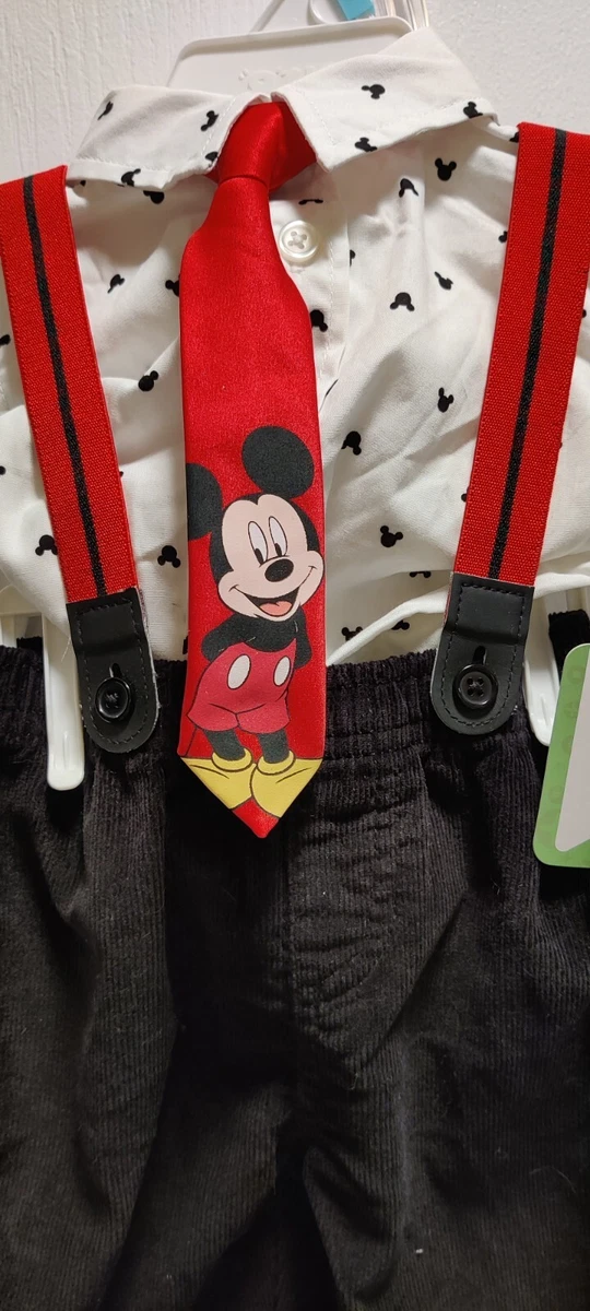 Disney Mickey Mouse Outfit with Suspenders and TieNew With Tags 6months