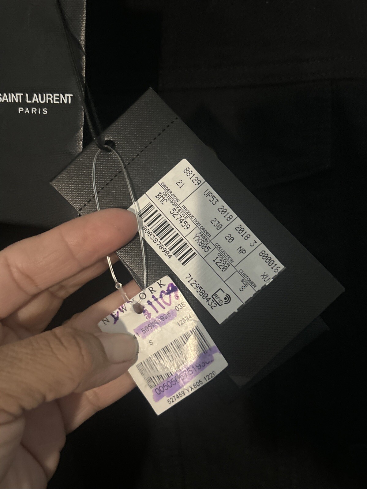 Giacca denim shearling uomo Saint Laurent taglia S