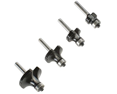 Lumberjack 4 Stck. 1/4 Zoll Schaft Abrunden Sicken Kanten Router Bit Holzbearbeitung Set