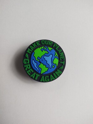 Rubber Shoe Charm Make Our Planet Great Again Globe Environment Science 