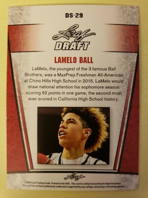 2018 Leaf Special Release Draft Silver LaMELO BALL RC ROOKIE | eBay