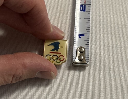 Vintage Limited Edition USPS Olympic Sponsor Olympic Rings with Eagle Lapel Pin - Picture 3 of 11