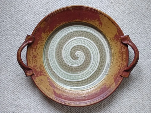 Vintage Cunningham Ceramic Stoneware Platter/Tray/Hanging 17 1/2"