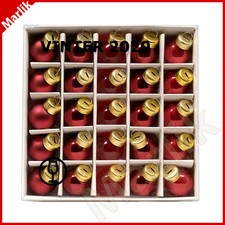 25 X IKEA Vinter 2020 MINI Christmas Balls Glass/Red Shiny/Clear/Matt, 1/2", NEW