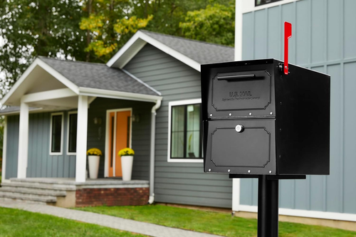 6200B-10 Oasis Classic Locking Post Mount Parcel Mailbox with High Security Rein - Picture 3 of 12
