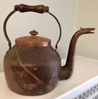 Vintage Alla Monda Large Gooseneck Spout Swiss Copper Kettle — photo 4