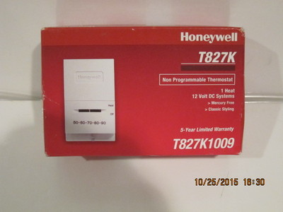 Honeywell T827K1009 Mercury Free Heat Only Thermostat-FREE SHIP NEW SEALED  BOX!