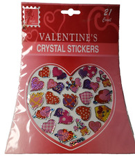 Valentine Crystal Stickers Puffy Hearts Multi-Color Special Delivery New