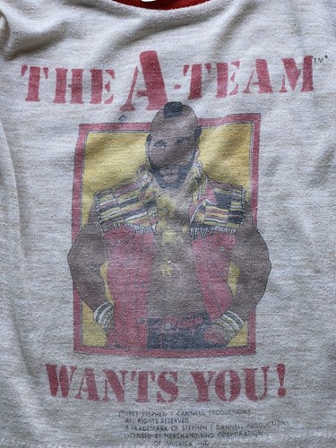 The A-Team Vintage 1983 Boys Pajama Top Size 2T Mr. T B. A. Baracus Red White - Picture 3 of 4