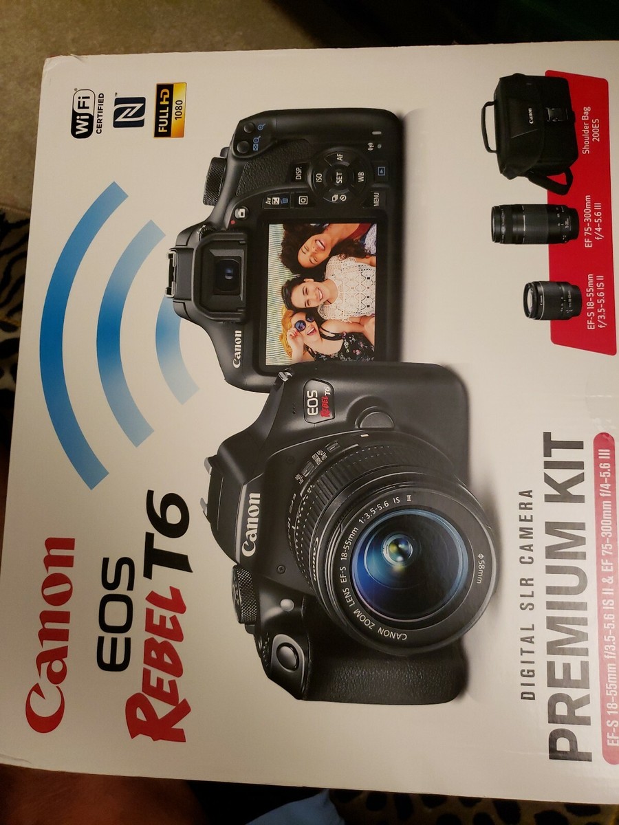 Canon EOS Rebel T6 Digital SLR Camera with 18-55 mm and 75 - Main Image