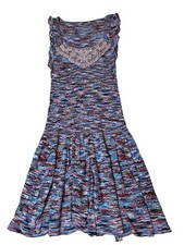 Free People 100% Rayon Knit Red/Blue Sleeveless Boho Women's Dress Size M