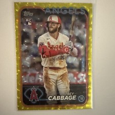 2024 Topps Trey Cabbage RC #321 Yellow Crackle /50 Los Angeles Angels