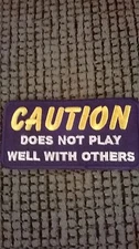 BIKER PATCH "CAUTION DOES NOT PLAY WELL WITH OTHERS" NEW NICE