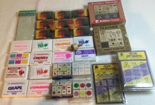 Lot Of Rubber Stamps 21 Sealed Ink Pads, Stamp Scrubber Teachers