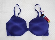 NWT MAIDENFORM PUSH UP and IN bra wonderbra plunging neckline dm9900 ROYAL BLUE