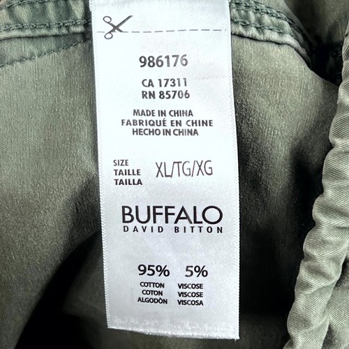 Chaqueta militar Buffalo David Bitton para hombre talla XL verde manga larga con capucha a presión - Imagen 6 de 7