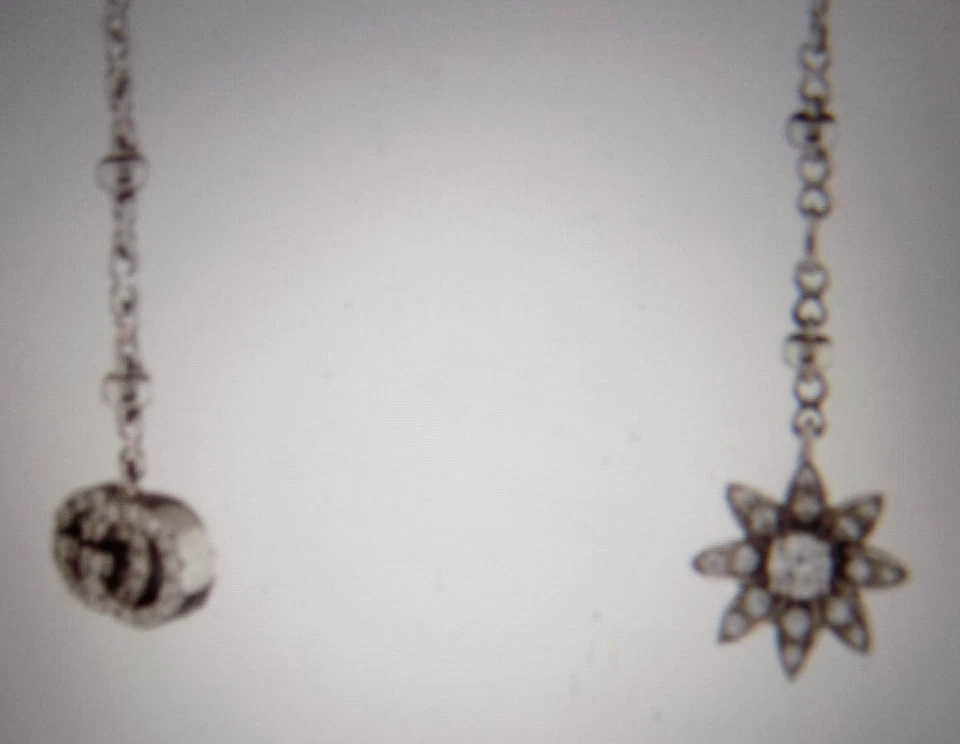 Pendientes Gucci Flora Diamante Perla Cultivada Enhebrador Oro Blanco 18k 750 Caja Bolso Foto 3 de 4