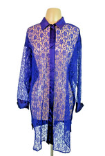 VTG 90s VICTORIAS SECRET Lace Front Nightgown Gold Label PURPLE M/L NIGHT SHIRT
