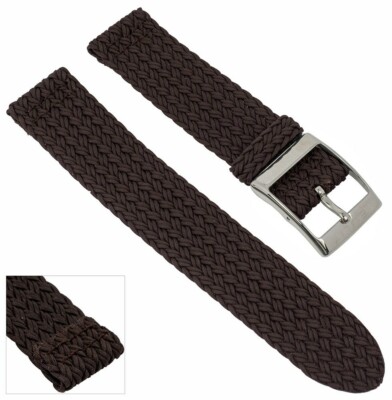 Cinturino in perlon nero per orologi vintage e moderni, 20 mm