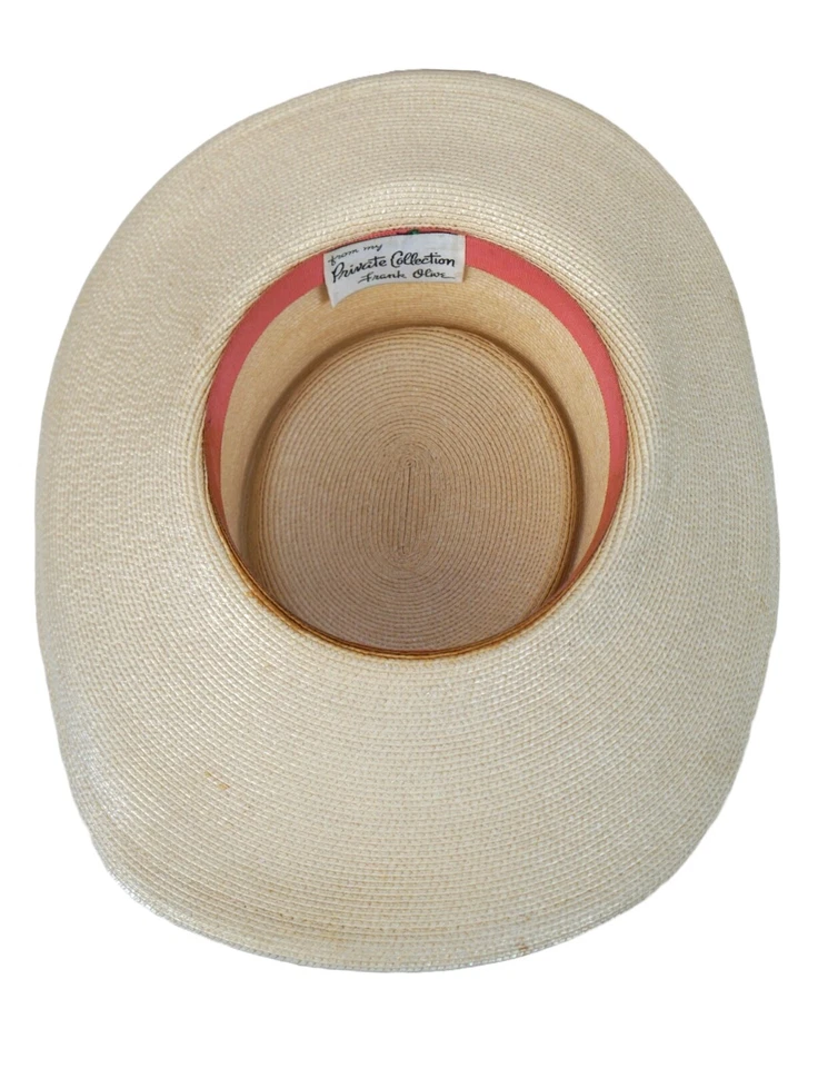 FRANK OLIVE PRIVATE COLLECTION Sz S Wide Brim Straw Sun Hat in Natural or Black - Image 3 of 4