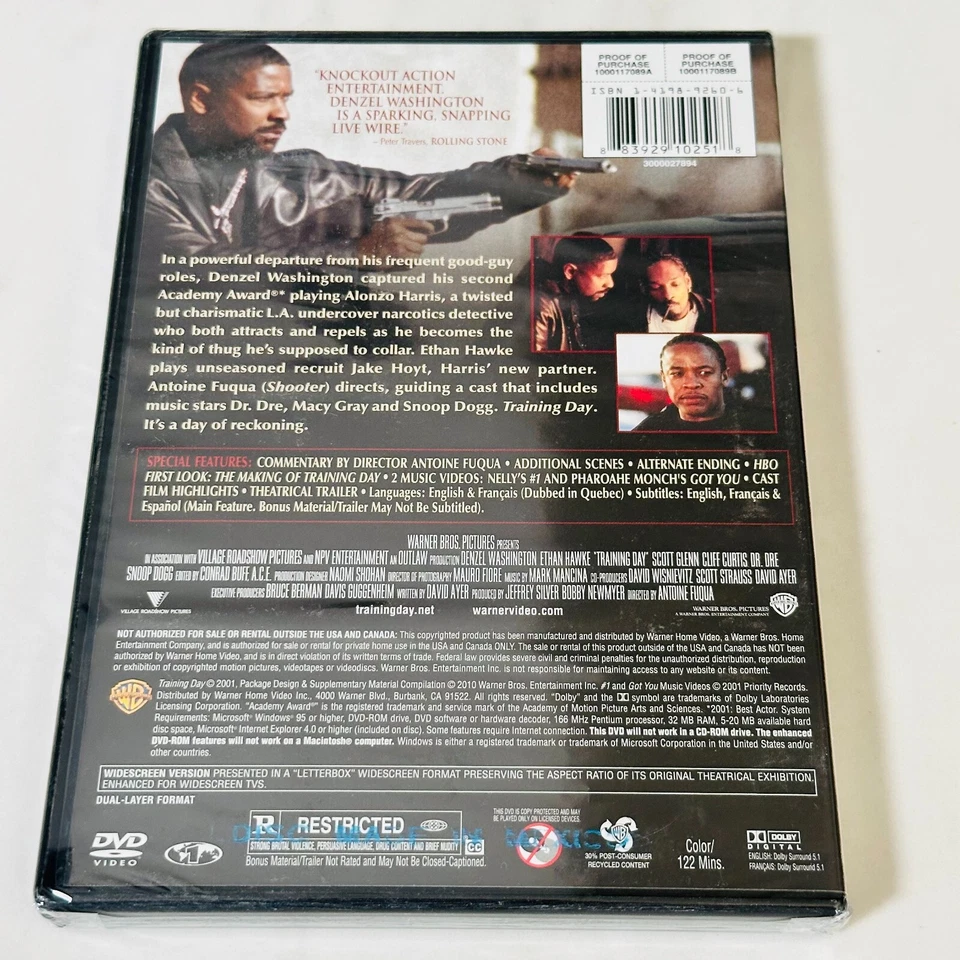 Тренировочный день - DVD - новый / запечатанный - Denzel Washington - Изображение 2 из 2