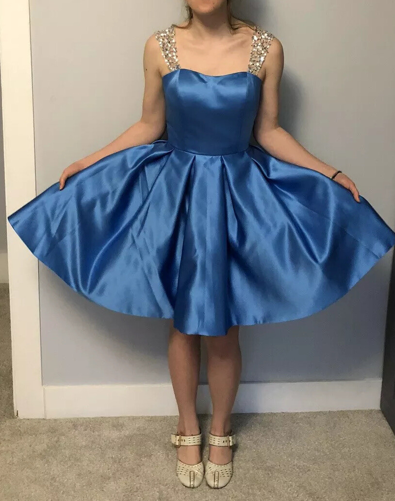 blue puffy short dresses Party Dress Blue, Size 2 This lightweight top is