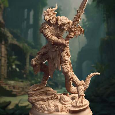Draconic Female Greatsword Warrior - Female Dragonborn Barbarian by DM Stash