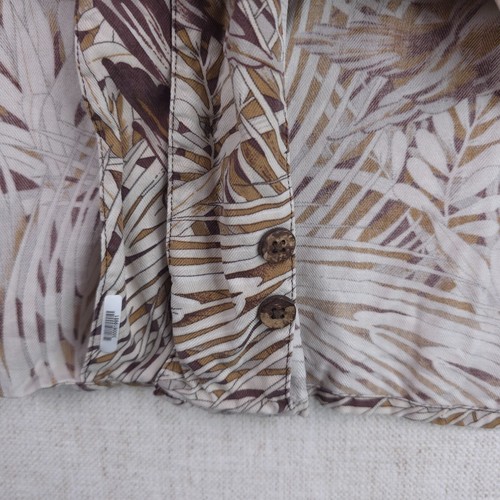 Jos A Bank Button Down Casual Shirt Size Medium Brown Hawaiian Birds Relax Coast - Picture 5 of 12