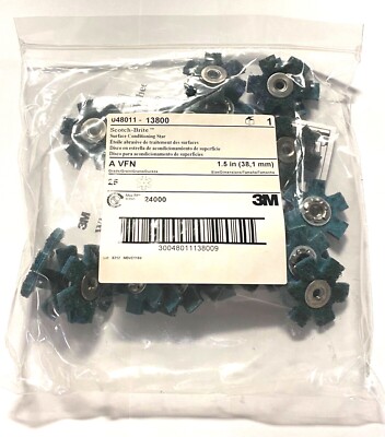 3M Scotch-Brite 1-1/2'' Surface Conditioning Star Grade A VFN 25 Pack 13800