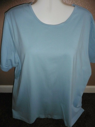 NWT Womens Plus Size Lands End S/S Supima Crew Neck Shirt Top Landsend - 1X - Picture 2 of 6