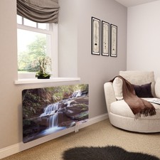 Glass Radiator Cover Printed - Waterfall - Made By Premier Range