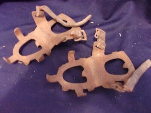 Old Vintage Metal Spikes Ice Cleats Mountaineering Equipment Military ?