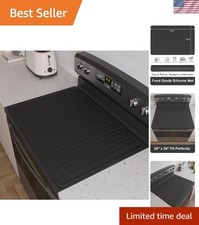 28" x 20" Black Silicone Stove Top Cover - Heat Resistant Washable Protector