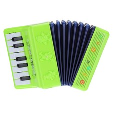 Accordion 13 Key Piano Accordion Mini Musical Instrument for Beginners, Green