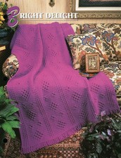 Bright Delight Afghan  Annie's Crochet Quilt  Afghan Club QAC351-04