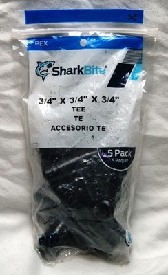 5 pack sharkbite 3/4'' x 3/4'' x 3/4'' pex tee black up370a5