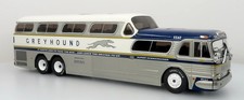 Greyhound Scenic Cruiser Bus Gold Stripe 50th Anniv. 1/43 Scale Iconic Replica