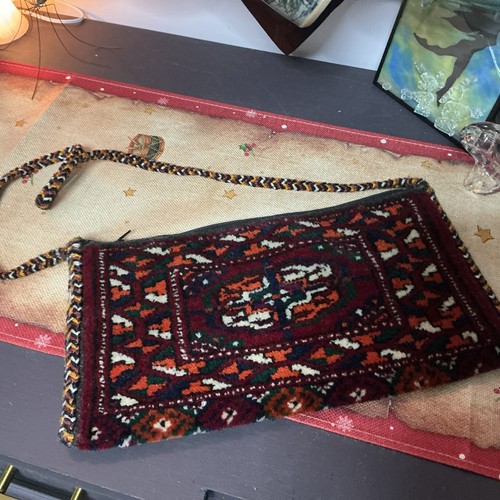 Kilim Turkish Wool Handmade Shoulder Bag Turkish Rug Material Gorgeous- Read A24