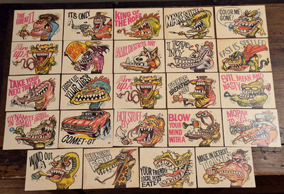 1970 Donruss Fiends And Machines Sticker Card Lot of 24 Different Cards