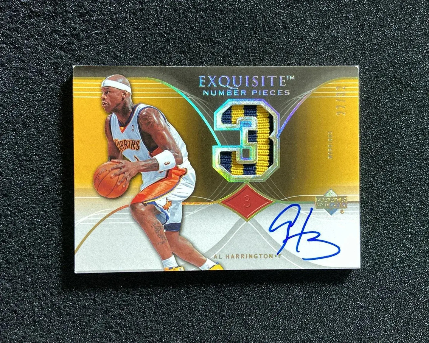 2006-07 UD Exquisite Al Harrington Number Pieces GU Patch Auto 22/32 IR37