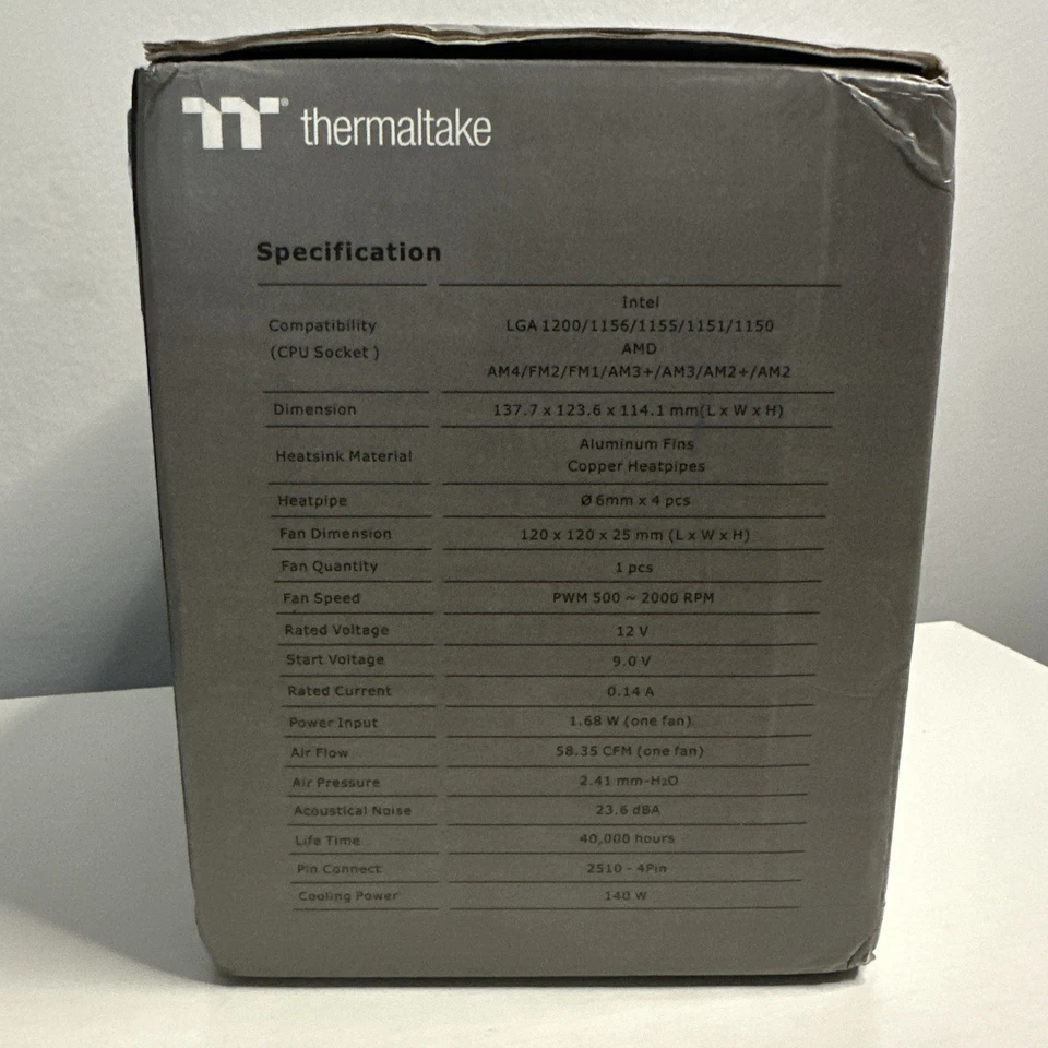 Thermaltake TOUGHAIR 110 140w TDP Top Flow CPU Cooler, Intel/AMD - Image 4 of 4