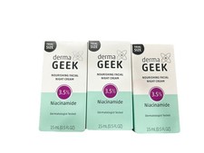 LOT OF 3 dermaGEEK Fortifying Facial Serum w Vitamin B3 Antioxidants 0.5oz