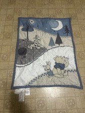 Disney Winnie the Pooh Baby Blanket 36  x 28  Tigger Piglet Pooh Blue Gray