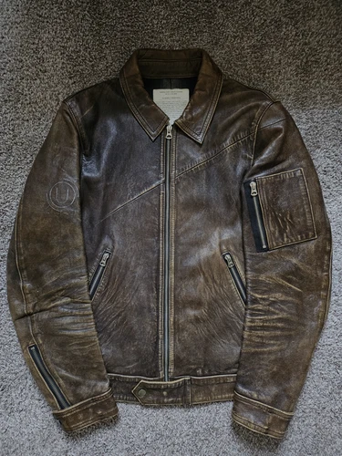 AW10 UNDERCOVER GIRA LAMB LEATHER JACKET Brown Size Medium - product listing photo