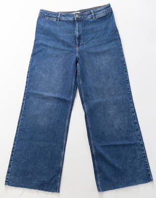 MNG DENIM Jeans Gr. 44 blau Relaxed Loose fit CATHERINE Jeanshose 7/8-Hose Mango