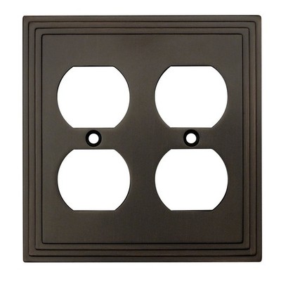 Cosmas 25012-ORB Oil Rubbed Bronze Double Duplex Outlet,
