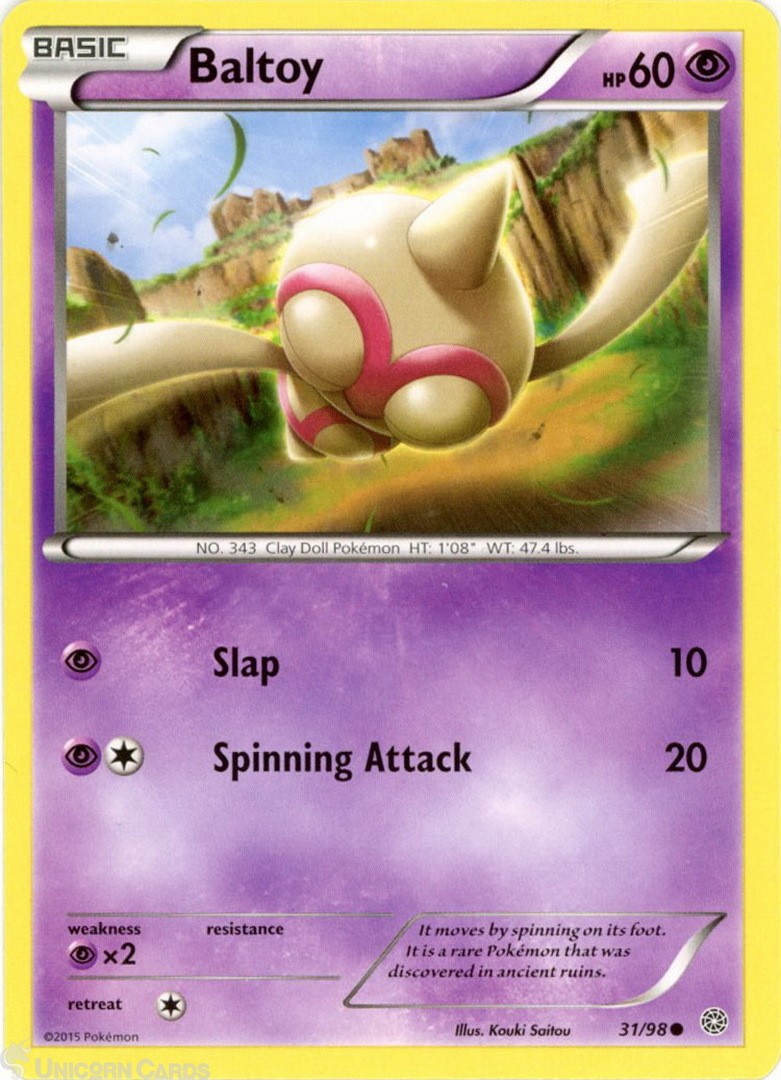 Baltoy 31/98 : Common Mint/Near Mint Pokemon Card : XY07: Ancient Origins